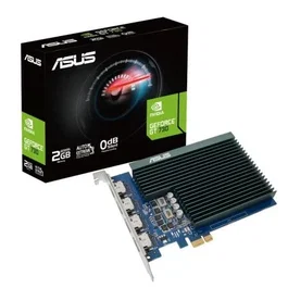 ASUS Tarjeta Gráfica NVIDIA GeForce GT 730 - 2GB GDDR5 - 4 Puertos HDMI - Diseño de una Ranura - Refrigeración Pasiva - 90YV0H20-M0NA00